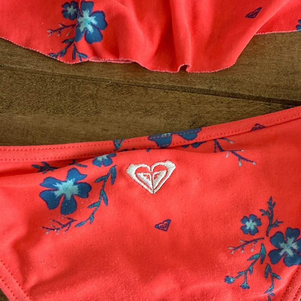 Roxy Floral Kids Bikini Swim Set - 4T Coral - Picture 3 of 3